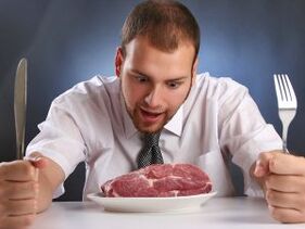 Meat in a man's diet to increase potency. 